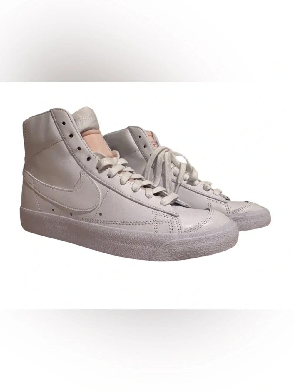 Nike Blazer Mid '77 Triple White Leather High Top Sneakers - Women's 8.5